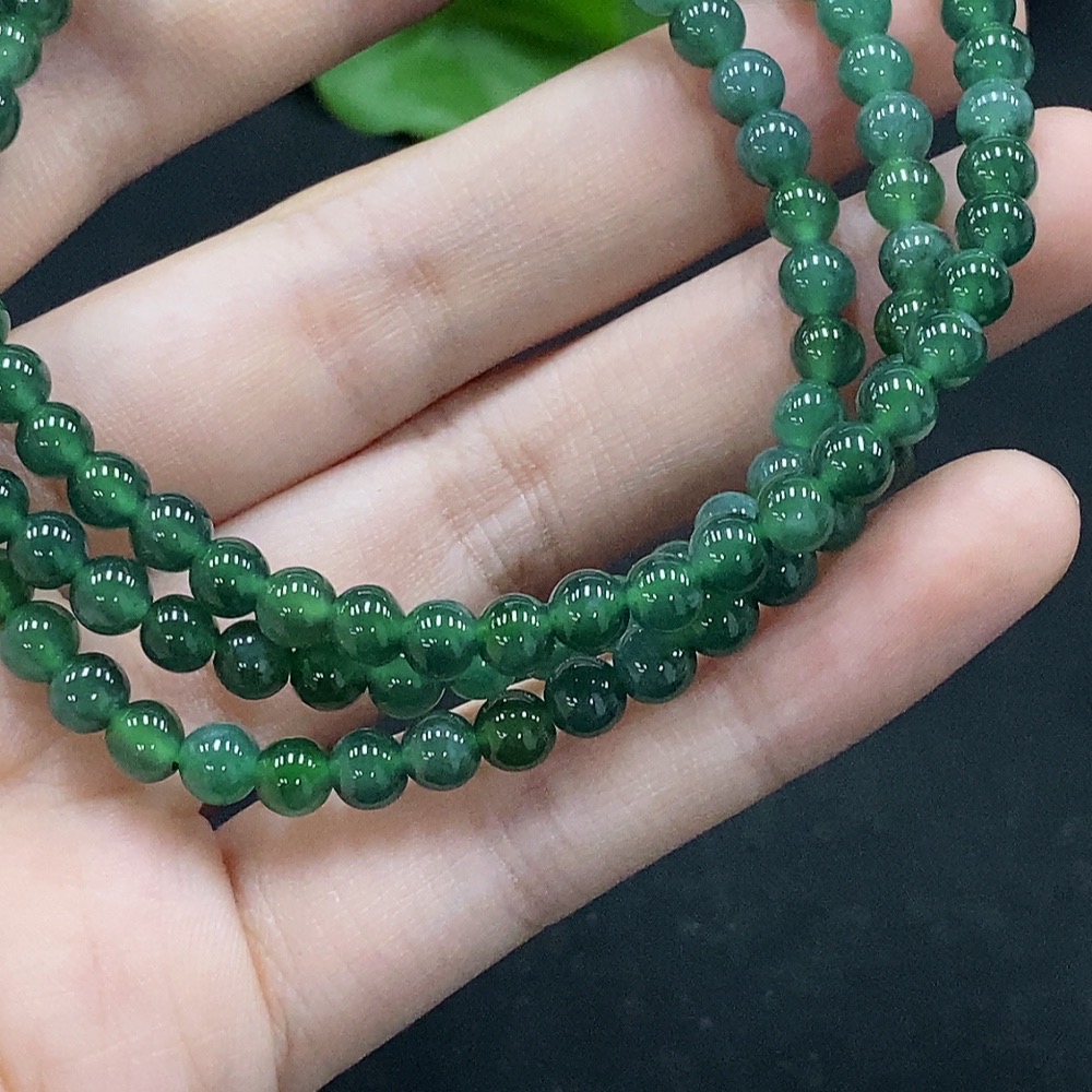 F34996581 Jadeite Bead Necklace Approx. 5.1mm Total Weight Approx. 25.57g