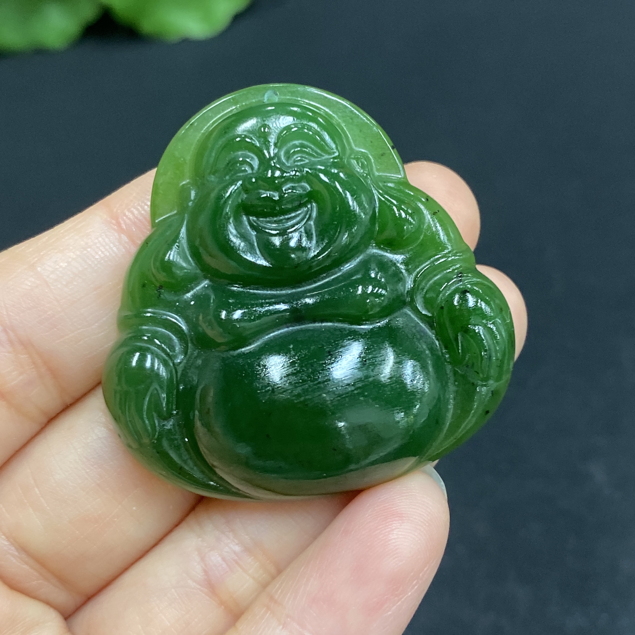 H32727947 Hetian Jade Pendant Buddha Total Weight Approx. 18.5g