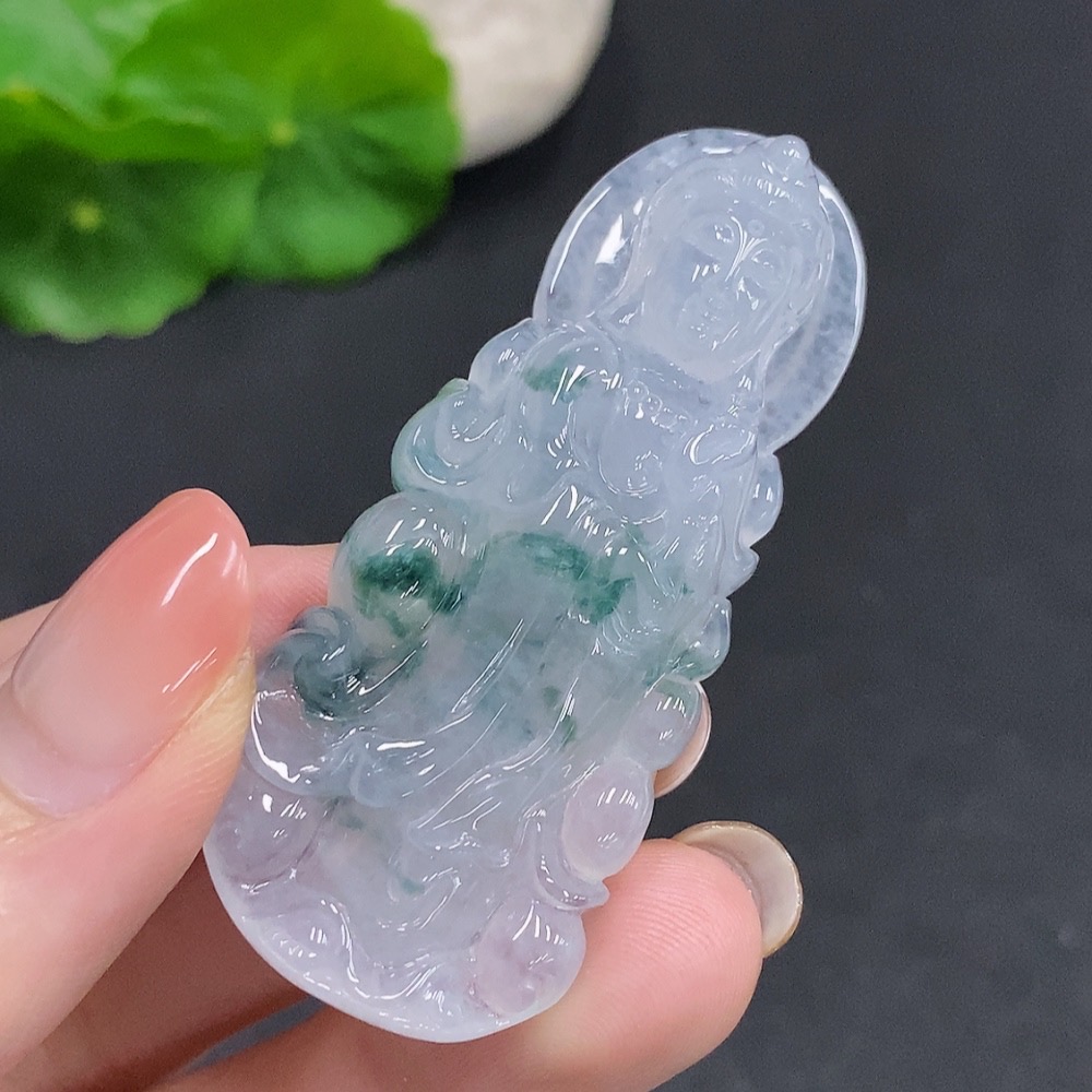 F34060507 Jadeite Guanyin Pendant Total Weight Approx. 22.5g