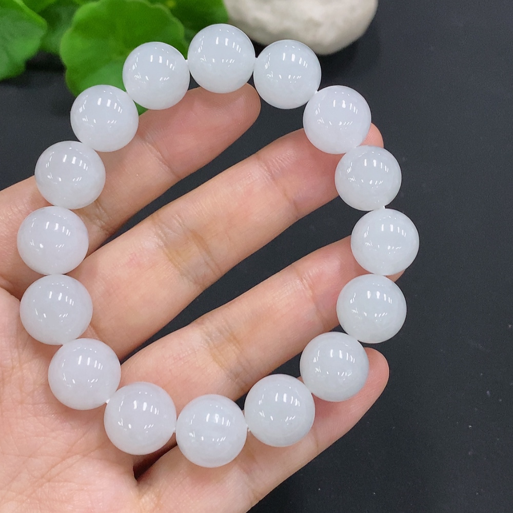 F30552651 Jadeite Bead Necklace Approximately 12.2mm Total Weight About 58g