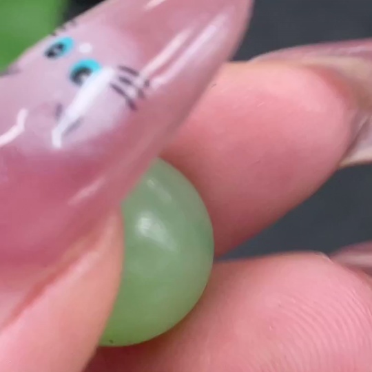 H34959331 Hetian Jade Bezel Pendant with Bead Inlay, Approx. 12mm, Suspected Gold-Plated, Total Weight Approx. 2.7g