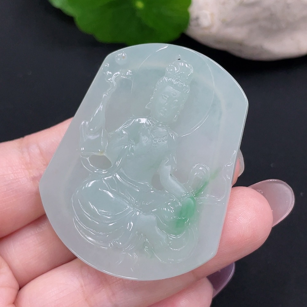 F34981470 Jadeite Guanyin Pendant, Total Weight Approx. 19.4g