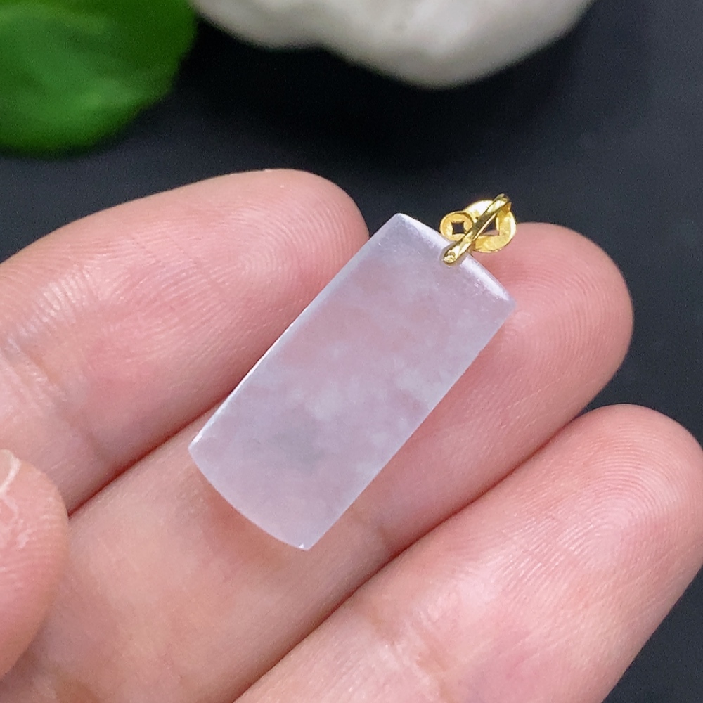 F34001213 Jadeite Plain Pendant (No inscription, surface gold content Au75%) total weight approx. 1.5g