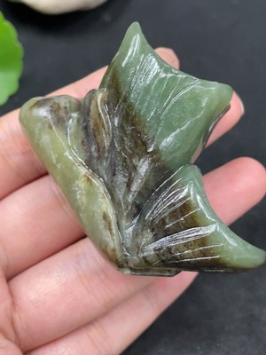 H30562392 Hetian Jade Ornament Lotus Pod Undetermined Skin Color Formation Total Weight Approx. 76.4g