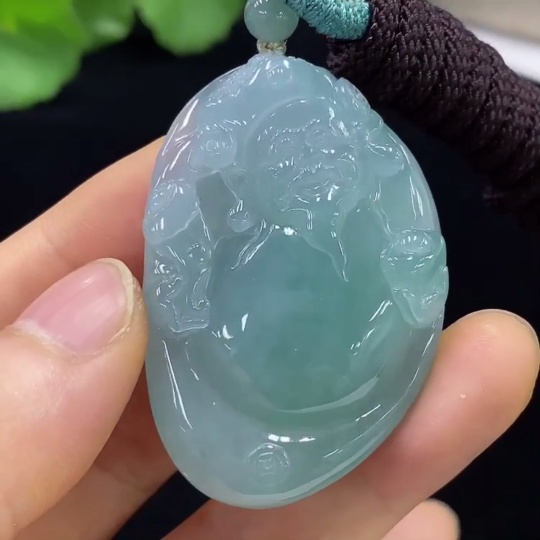 F31599831 Jadeite God of Wealth Pendant