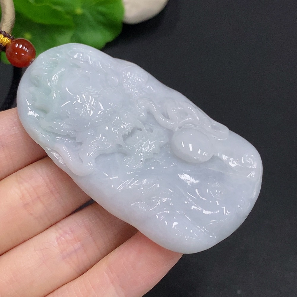 F31623547 Jadeite Dragon Soaring the Four Seas Pendant