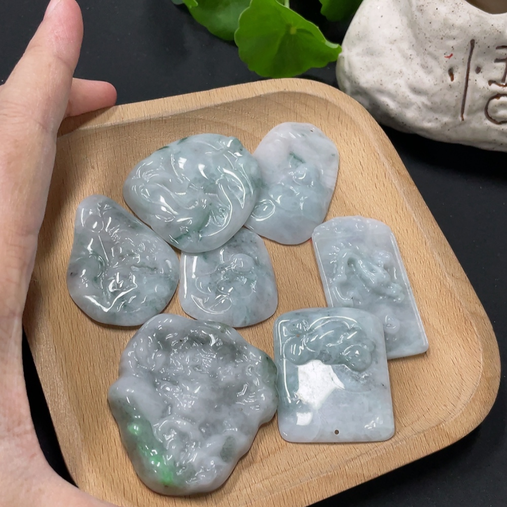 F33875967 Jadeite Pendant Containing Other Mineral Components