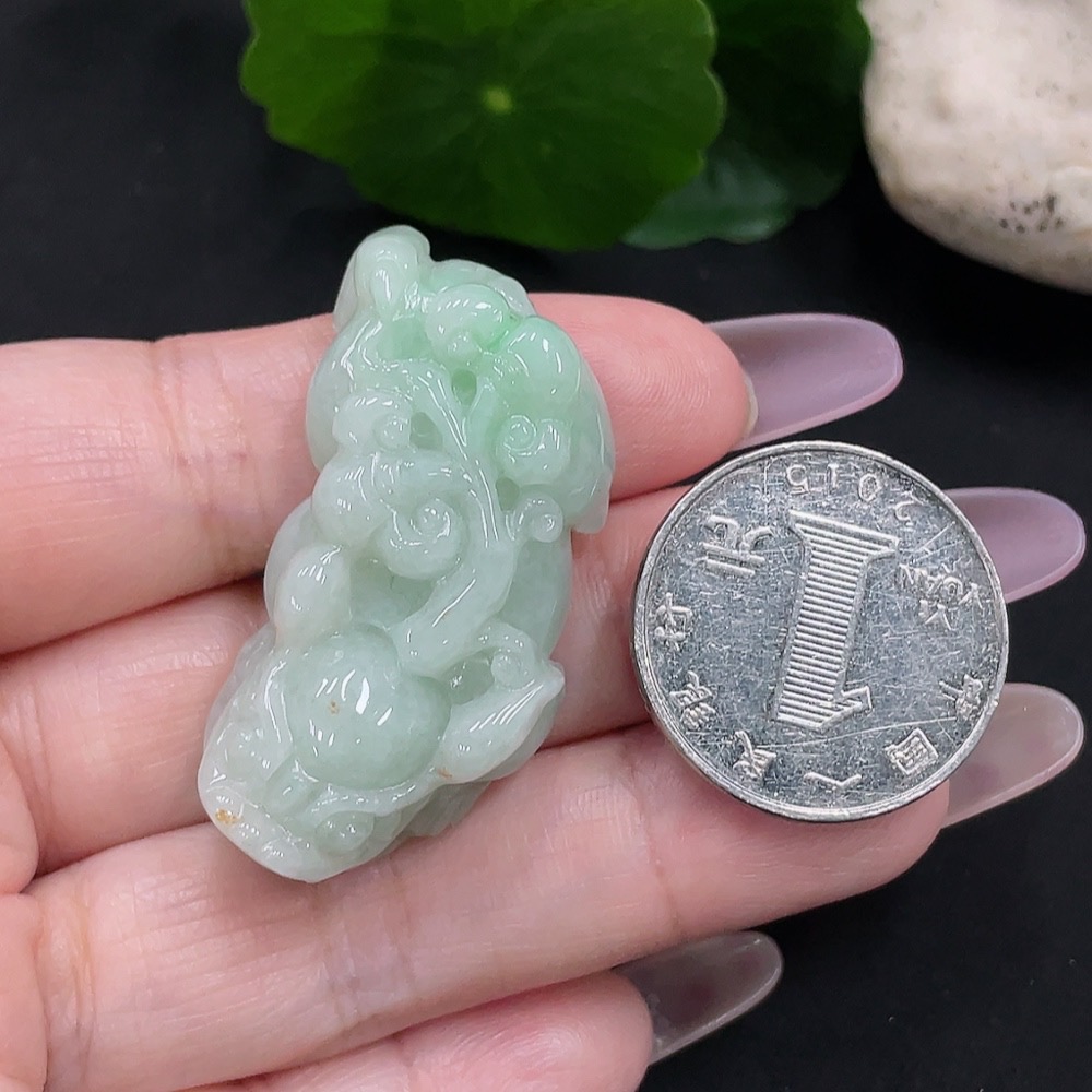 F35127986 Jadeite Pixiu Pendant, Total Weight Approximately 20g
