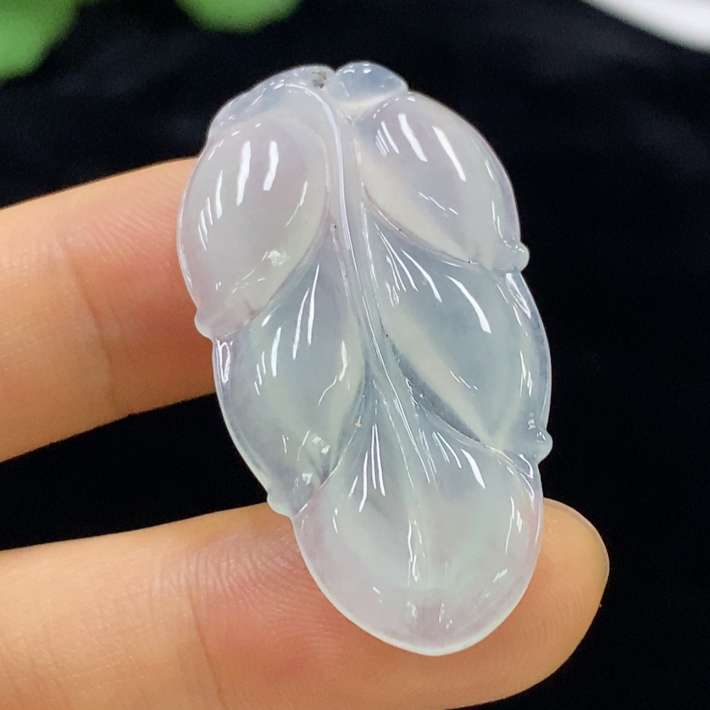 F34949193 Jadeite Leaf Pendant Total Weight Approx.5.27g