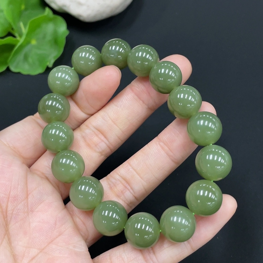H26977016 Hetian Jade Bracelet, Approx. 11.7mm, Total Weight Approx. 42.8g
