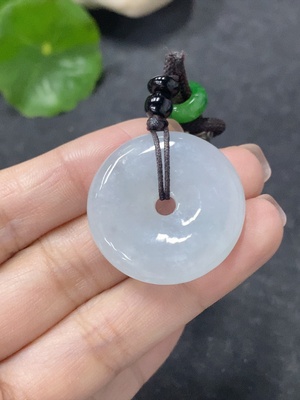 F34042353 Jadeite Pendant Peace Knot Total Weight Including Rope 14.45g With Non-Grade A Beads