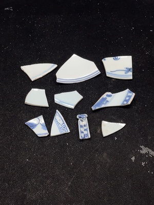 W41943115 陶瓷 瓷片 青花瓷片一组