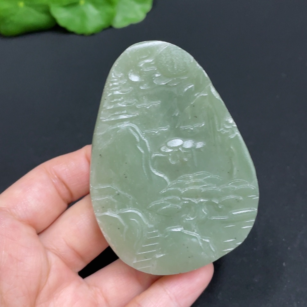H35103320 Hetian Jade Pendant Landscape Plaque Total Weight Approx. 94.7g