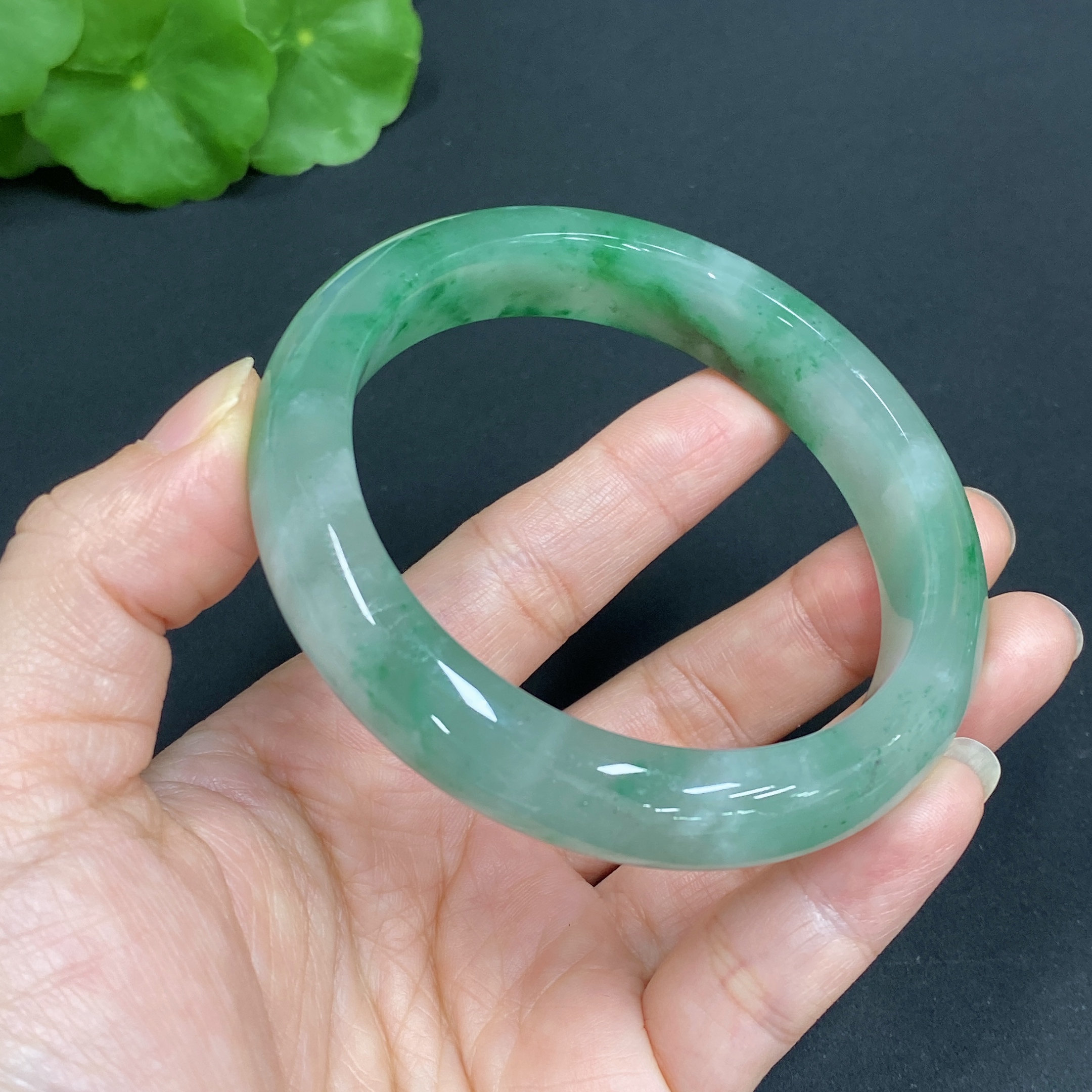 H34015511 African Emerald (Dulong Jade) Regular Circle Bracelet