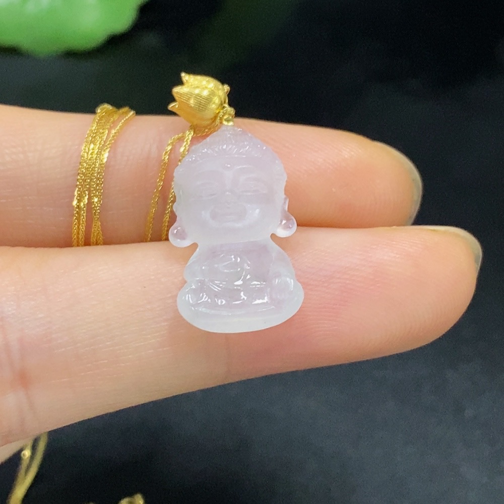 F27141853 Jadeite Pendant Baby Buddha 18k Approx. Total Weight 2.55g