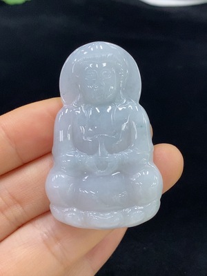 F32790343 Jadeite Guanyin Pendant, Total Weight Approximately 13.87g