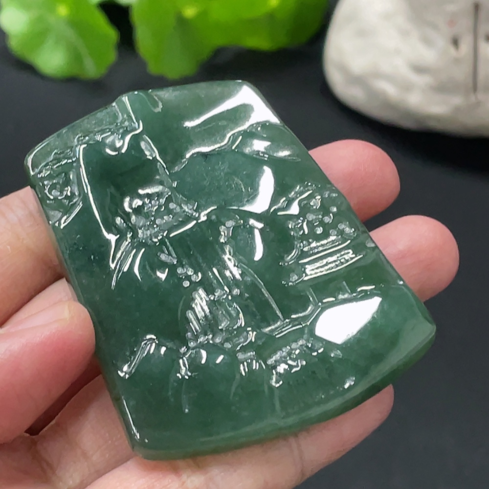 F32739616 Jadeitelandscape pendant, total weight approximately 48.16g