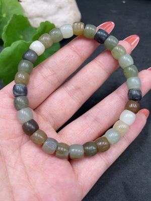 H34016029 Hetian Jade Bracelet, Approx. 7.6mm, Total Weight About 24g