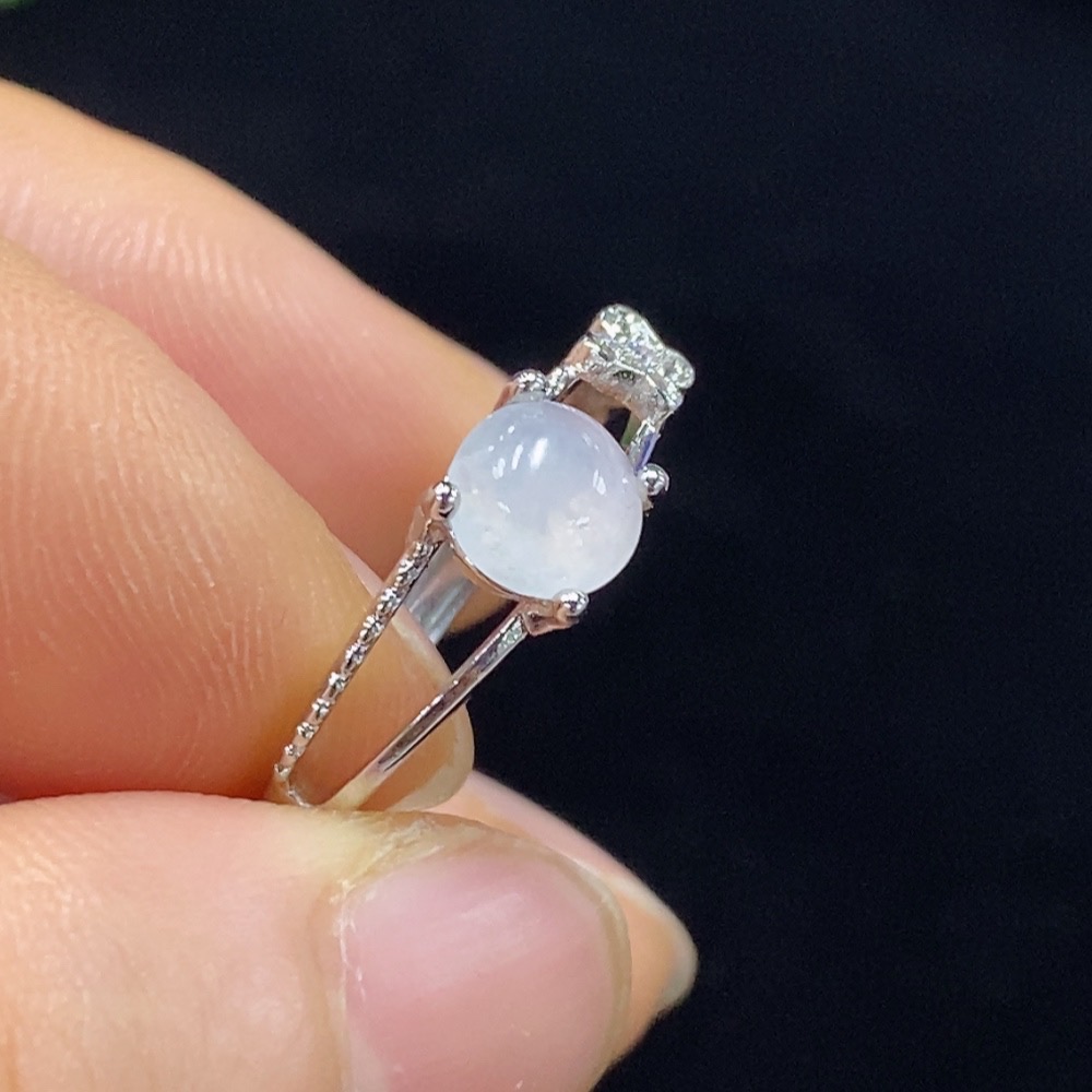 F30479796 Jadeite Inlaid Ring Non-Gold Adjustable Total Weight Approx.1.66g