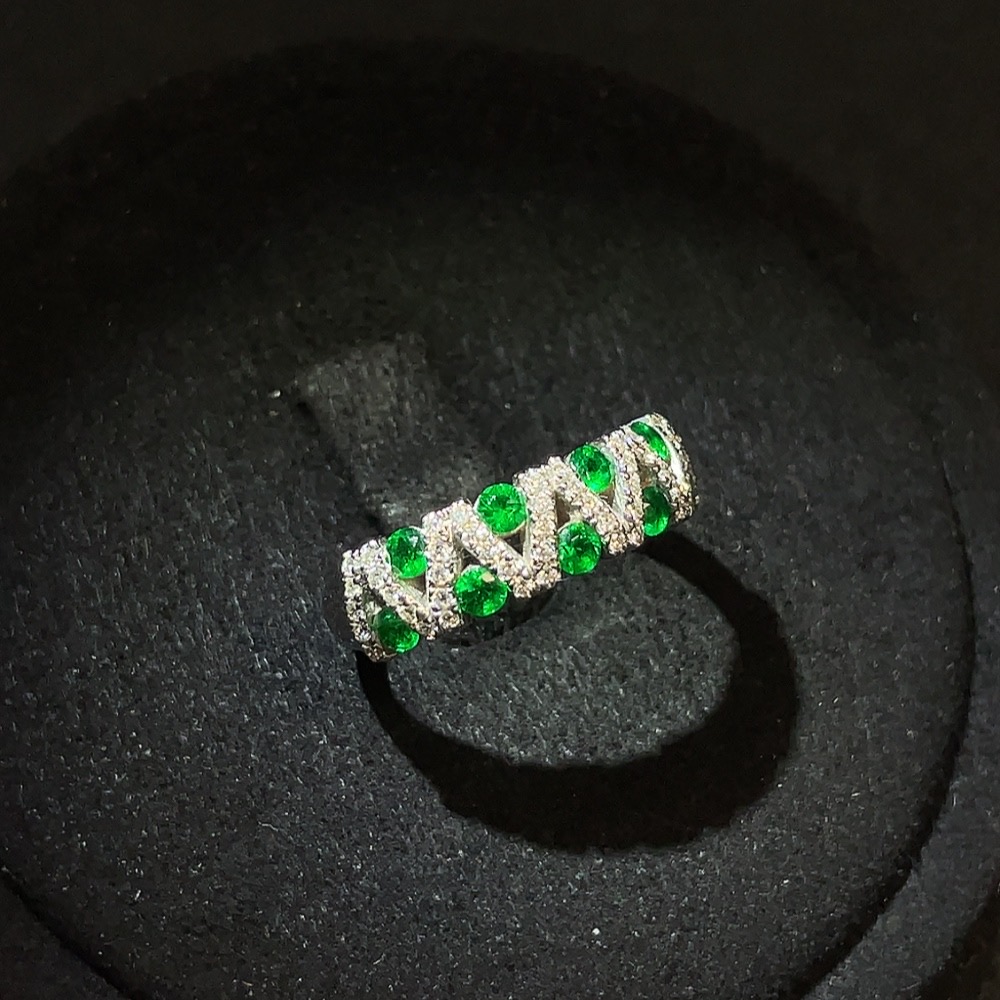 C34008745 18K Emerald Ring Clarity Enhanced Total Weight Approx. 3.51g Size 12 Stone Approx. 1.7mm