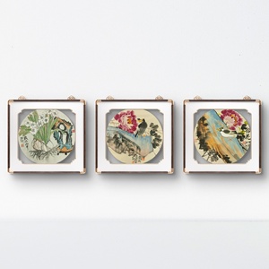 P40759683 王洪川《花鸟系列三联画》纸面写意国画 无装裱 单张约42*42cm