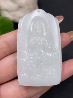 H32706238 Hetian Jade Pendant - Samantabhadra Bodhisattva, Total Weight Approx. 40.4g