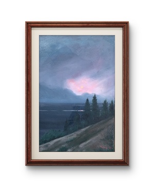 P41832690 梁鑫《每一个黄昏》布面油画 仅有内框 约20*30cm