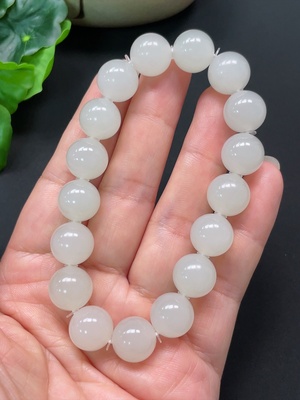 H46528158 和田玉手串 卡12mm 总重约45.75g