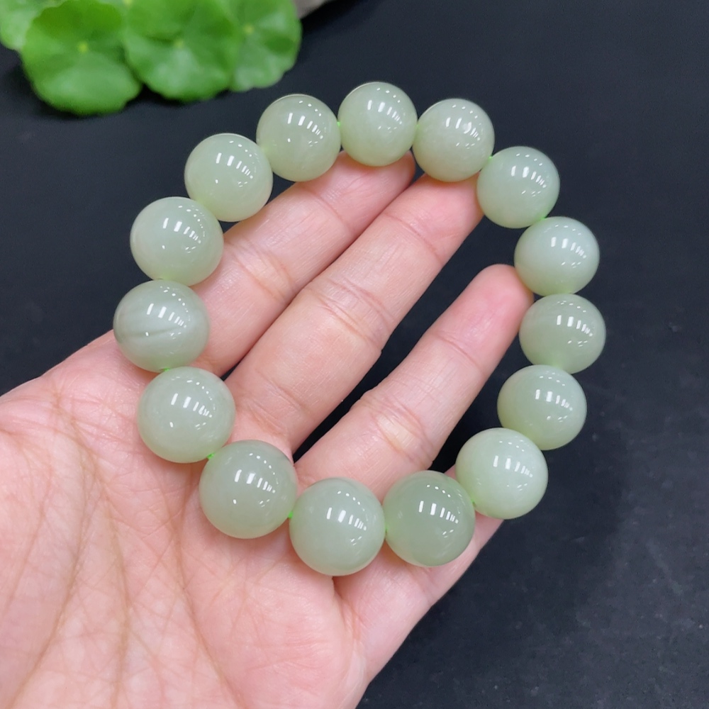 H35109838 Hetian Jade Bracelet, approx. 13.8mm, total weight approx. 62.8g