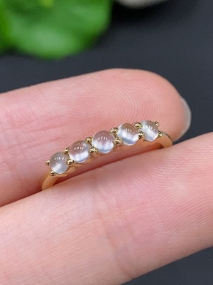 F25861884 Jadeite Cabochon Ring 18k Gold Total Weight Approx. 1.6g Size 11