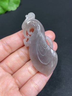 H34052216 Hetian Jade Pendant Phoenix Total Weight Approx. 22.9g