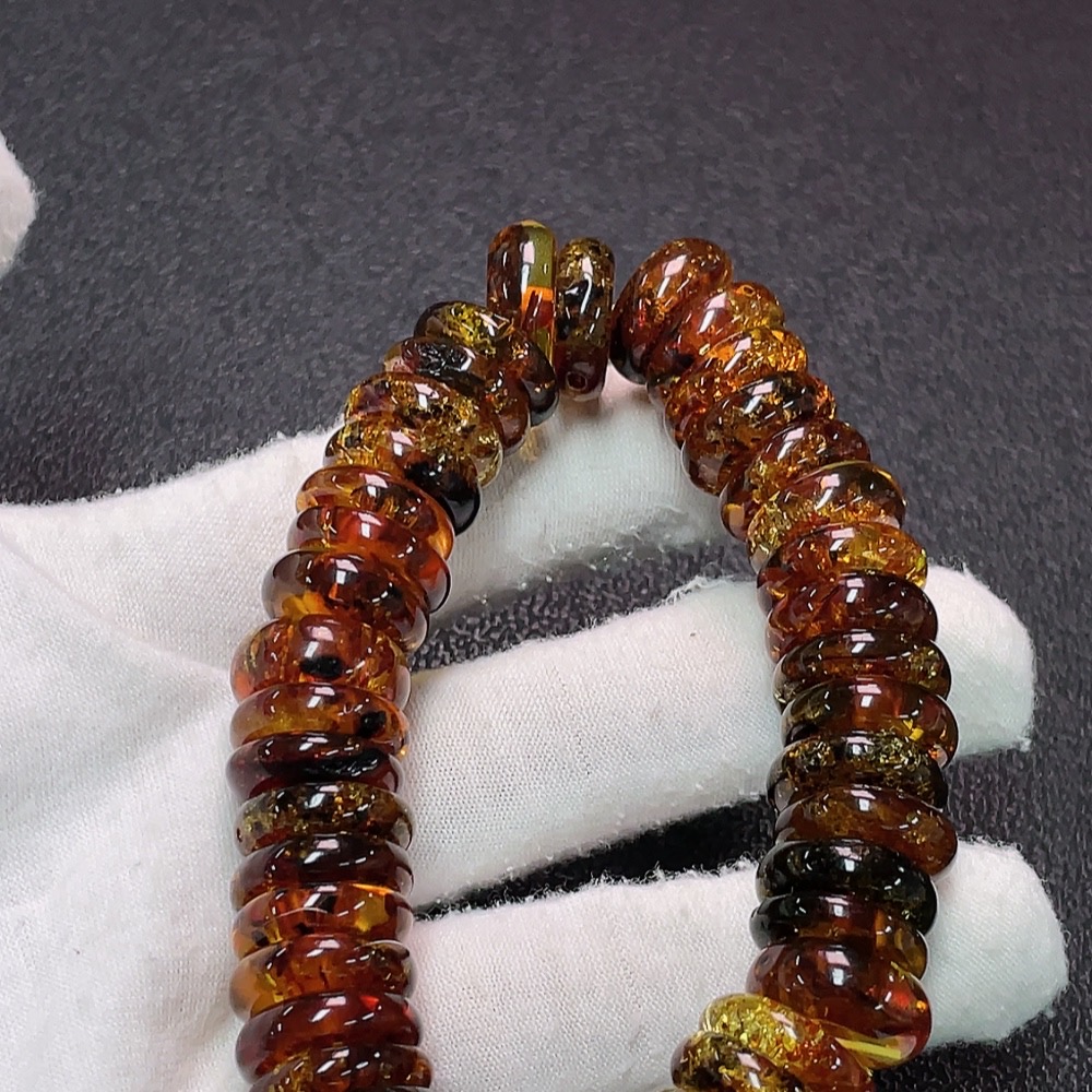 C34039583 Amber and Beeswax Bracelet, Total Weight Approx. 29.73g, Size About 14.7mm