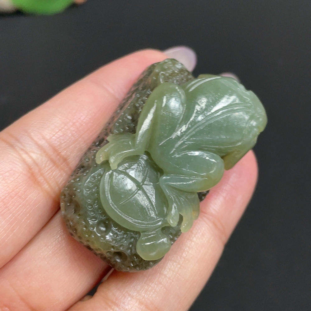 H33882185 Hetian Jade Pendant - Gua Gua Lai Cai (Total Weight: Approx. 35.7g)