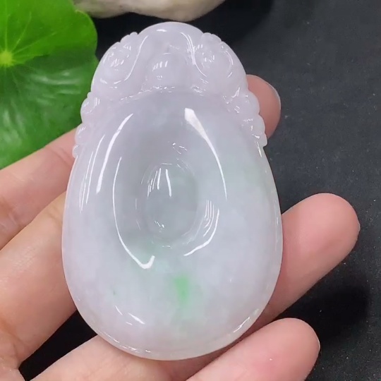 F33886930 Jadeite Pendant Fortune Shell Total Weight Approx. 31.96g