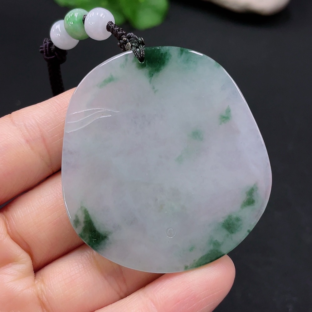 F25900418 Jadeite Dragon Pendant Total Weight Approx. 38.72g with Non-Grade A Beads