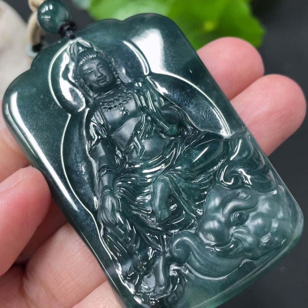 F27110753 Jadeite Samantabhadra Bodhisattva Pendant Total Weight Approx. 39.9g