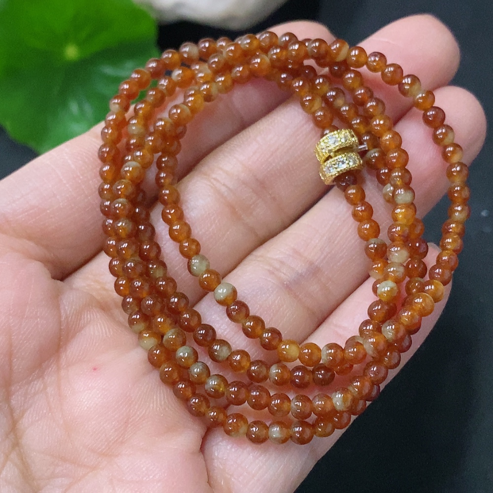 F35139541 Jadeite Bead Necklace Approximately 3.1mm Total Weight About 9.87g Non-Gold Clasp