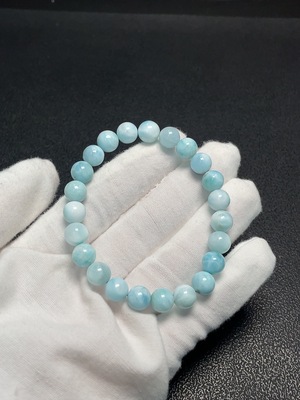 C34040499 Larimar bead bracelet, total weight approx. 17.9g, bead size approx. 7.9mm