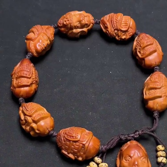 W33843943 Star and Moon Bodhi Long Strand + Olive Pit Bracelet (Sell as a Lot)