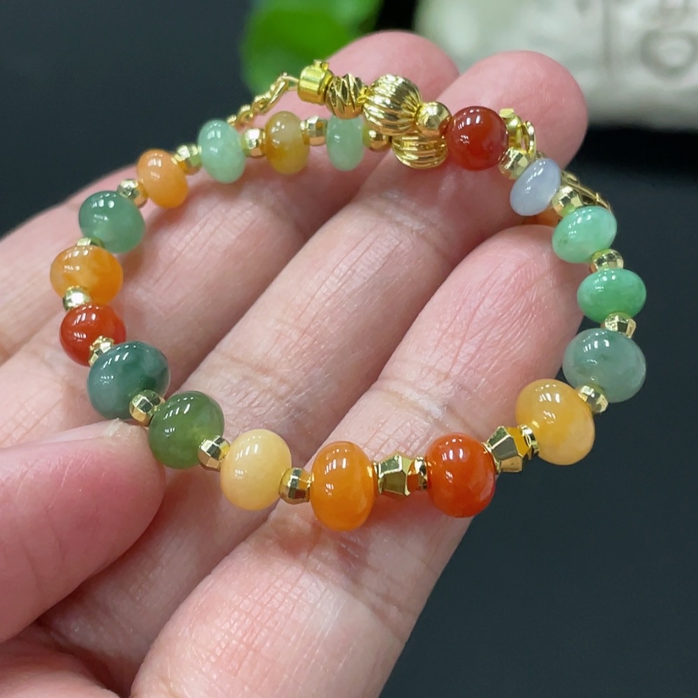 F35171466 Jadeite Bracelet Max. 7mm Approx. Total Weight 8.92g Non-Gold