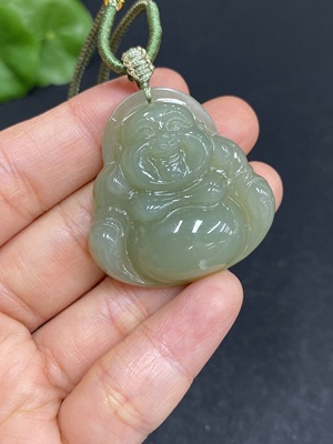 H32702854 Hetian Jade Pendant Buddha Total Weight (including rope) approx. 18g