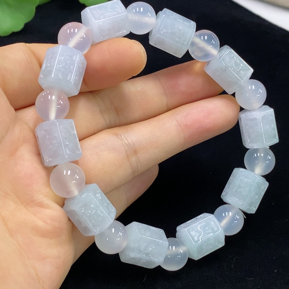 F31599826 Jadeite Bracelet Size 12.4mm Approx. Total Weight 51.22g With Non-A Grade Beads