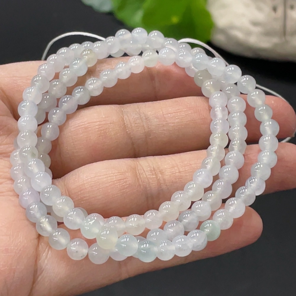 F31626329 Jadeite Bead Necklace Approx. 4.9mm Total Weight About 23.67g