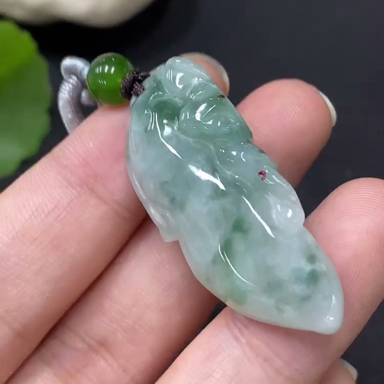 F29394421 Jadeite Pendant with Cord, Total Weight Approx. 11.5g