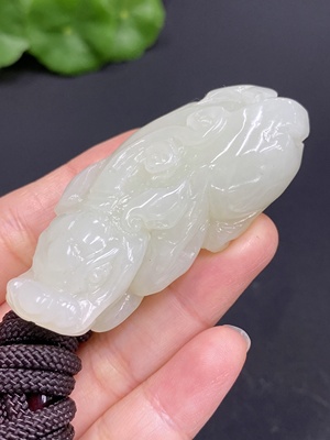 H27173626 Hetian Jade Pendant Pixiu Total Weight Approx. (Including Rope) 55.9g