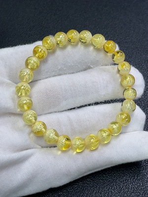 C31681634 Amber Beeswax Bracelet Total Weight Approx.6.22g Size About7.7mm