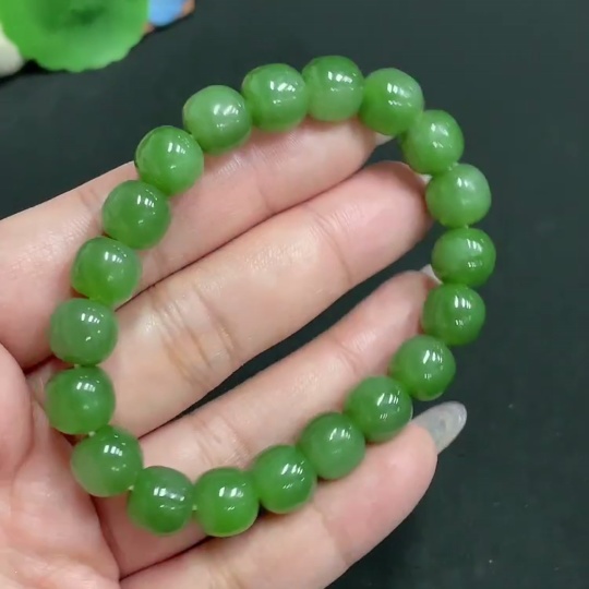 H34956184 Hetian Jade Bracelet, Approx. 9.4 mm, Total Weight Approx. 31.2g