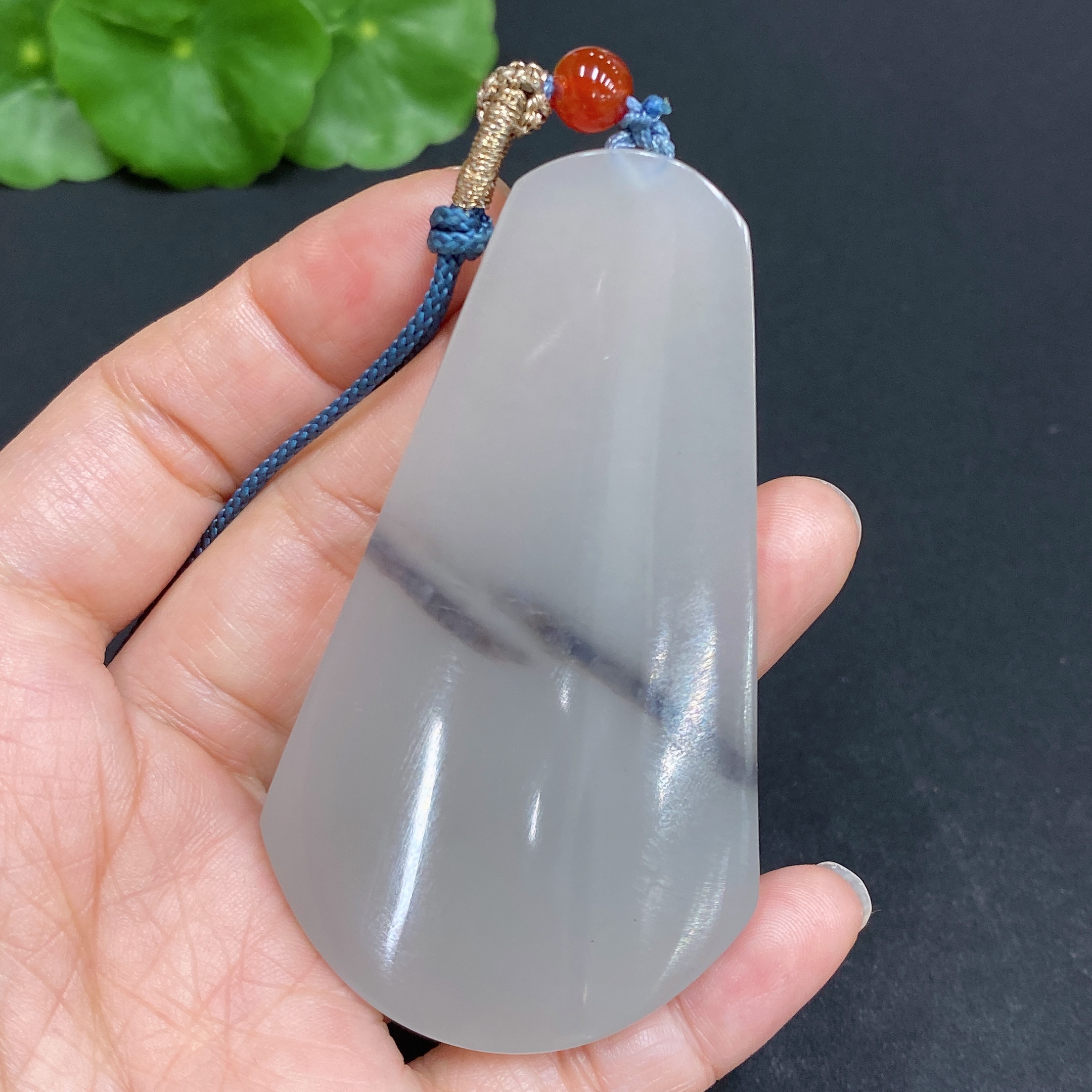 H33844521 Hetian Jade Pendant, Plain Pendant, Total Weight (including rope): 43.4g