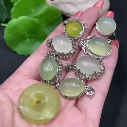 H35085024 Xiuyu (Serpentine Jade) Inset Adjustable Ring + Bracelet + Pendant Non-Gold Total Weight Approx. (Incl. Chain) 37.2g