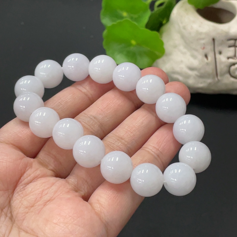 F34058660 Jadeite Bracelet Approx. 12.5mm Beads Total Weight Approx. 53.8g